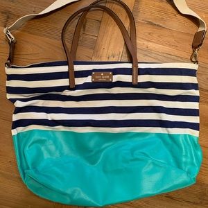 Kate spade large stripe tote bag